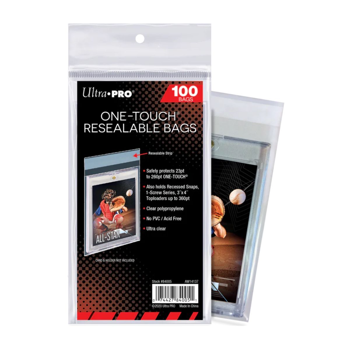 Item 100 wiederverschließbare Kartenhüllen mit One-Touch-Verschluss – Ultra Pro – Transparent
