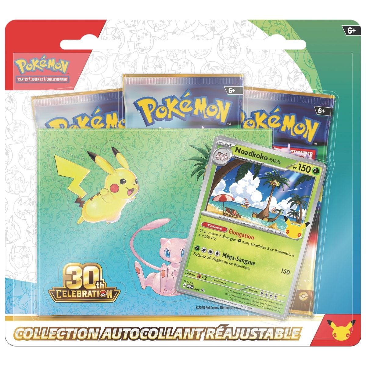 30-jähriges Jubiläum – 2er-Pack Sticker-Kollektion – Pokémon – FR