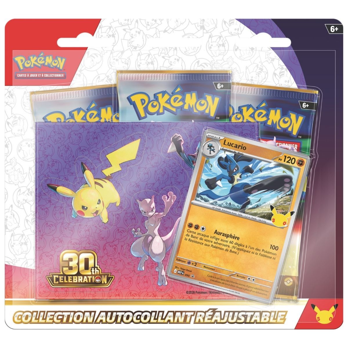 30-jähriges Jubiläum – 2er-Pack Sticker-Kollektion – Pokémon – FR