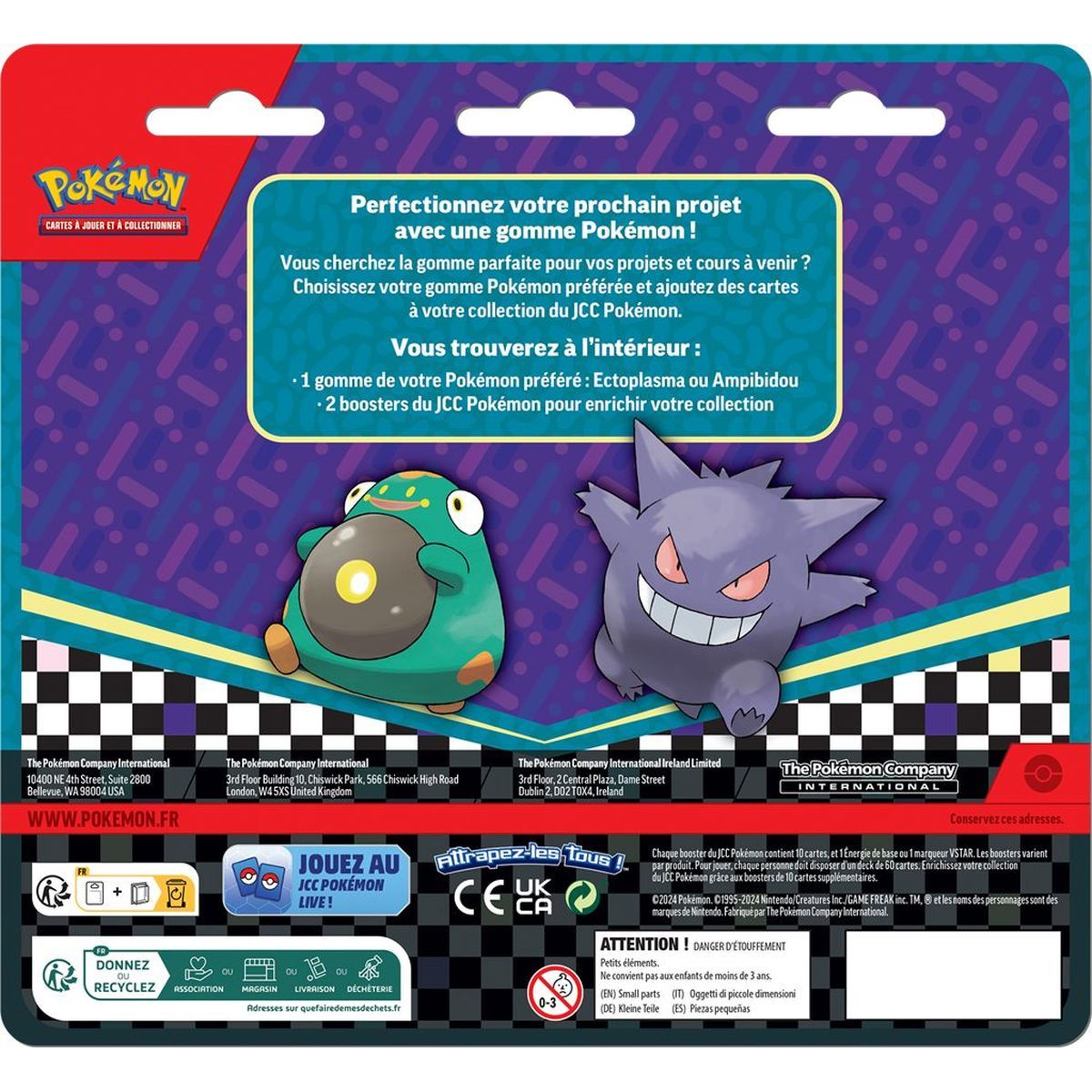 Box – Back to School Radiergummi-Blister Ampibidou – FR – Pokémon