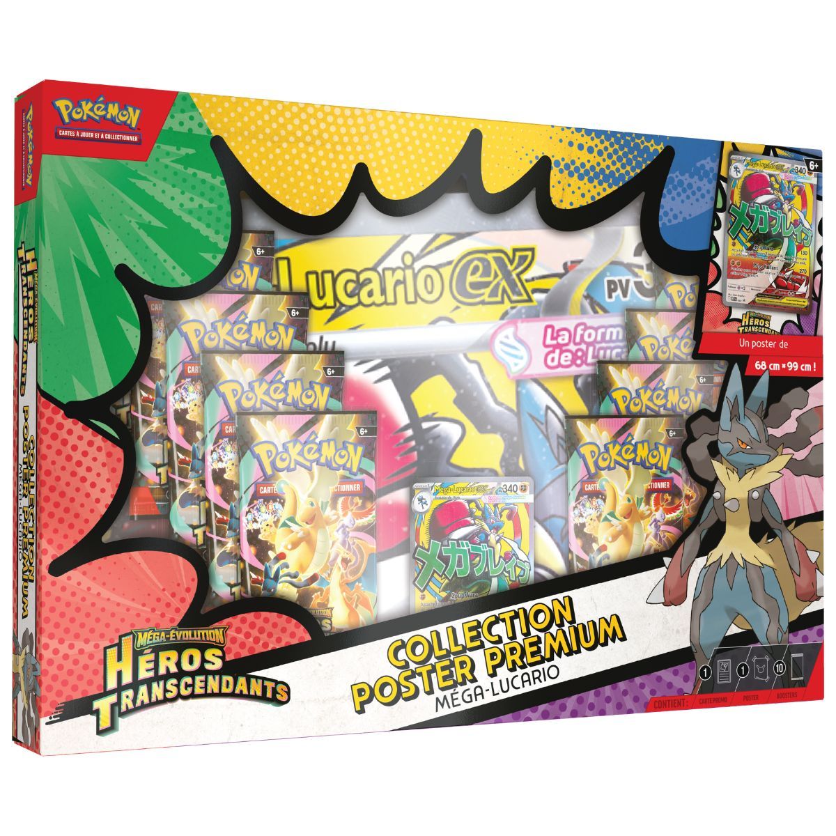 Box-Set – Mega-Lucario – Premium-Kollektionsposter – Transzendente Helden – FR – Pokémon [ME2.5]