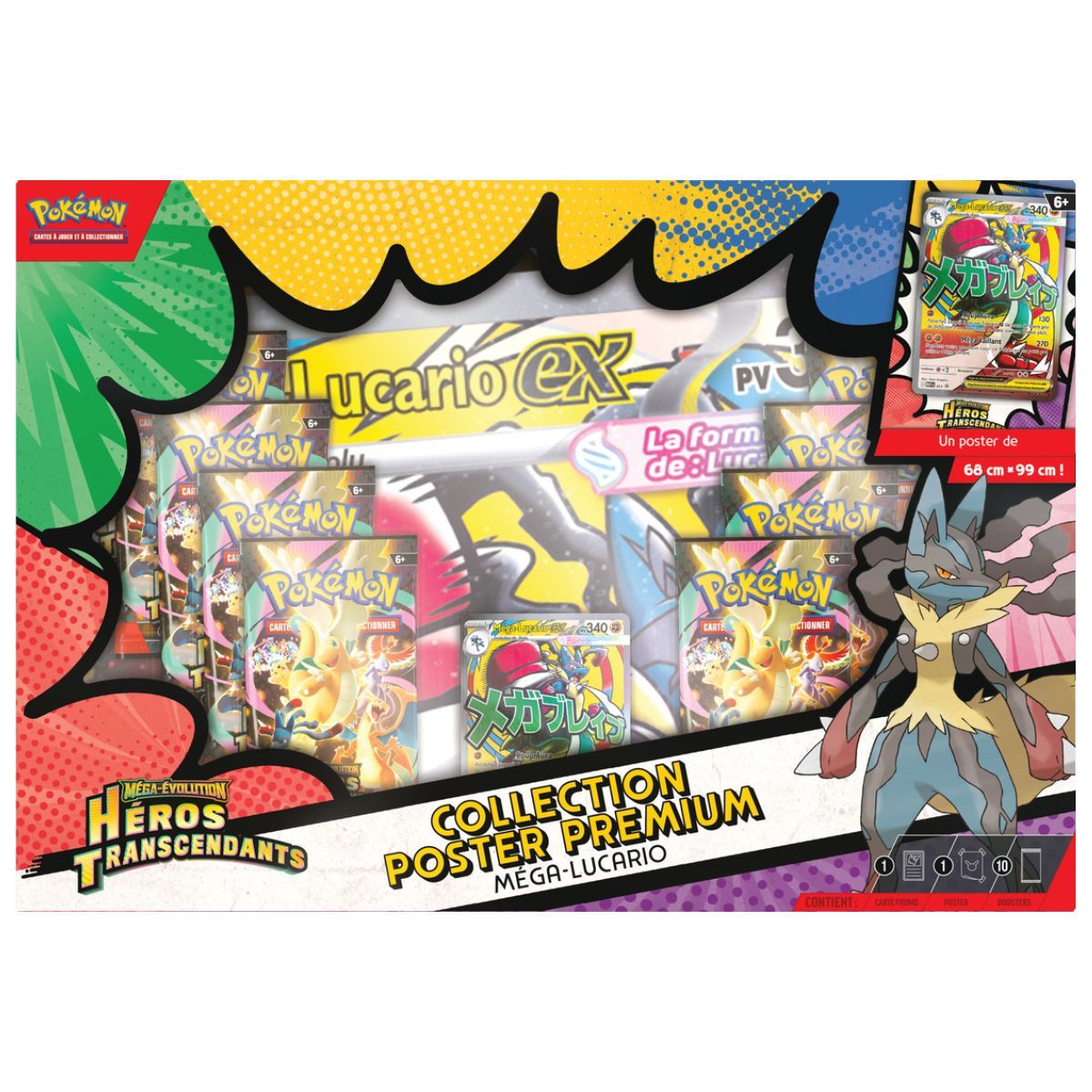Box-Set – Mega-Lucario – Premium-Kollektionsposter – Transzendente Helden – FR – Pokémon [ME2.5]