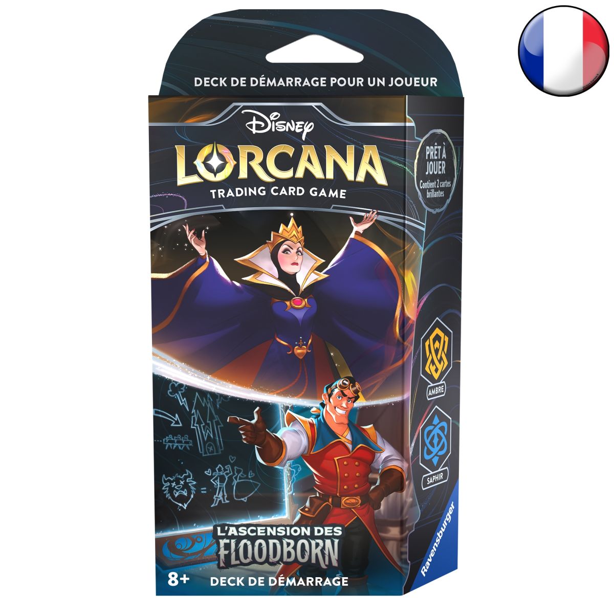 Starter-Deck – Bernstein / Saphir – FR – Rise of the Floodborn – 1. Druck – Disney Lorcana