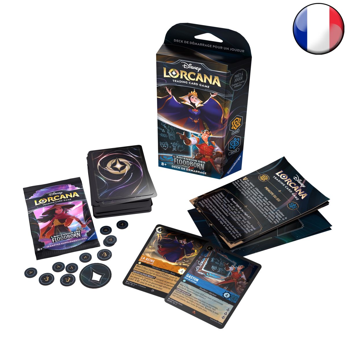 Starter-Deck – Bernstein / Saphir – FR – Rise of the Floodborn – 1. Druck – Disney Lorcana