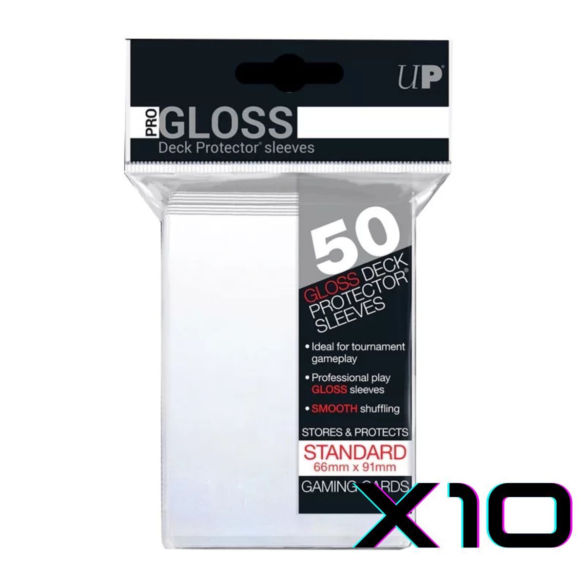 Item 10er Pack à 50 Kartenhüllen - UltraPro - Standard Sleeves Transparent - Deck Protector Pro-Gloss