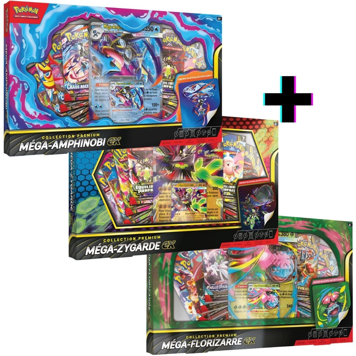 Set mit 3 Boxen – Premium-Kollektion mit 8 Boostern – FR – Pokémon – 2026