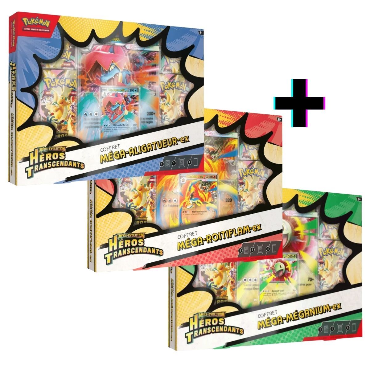 Item Set mit 3 Boxen - Mega Evolution-Ex - Transcendent Heroes - FR - Pokémon [ME2.5]
