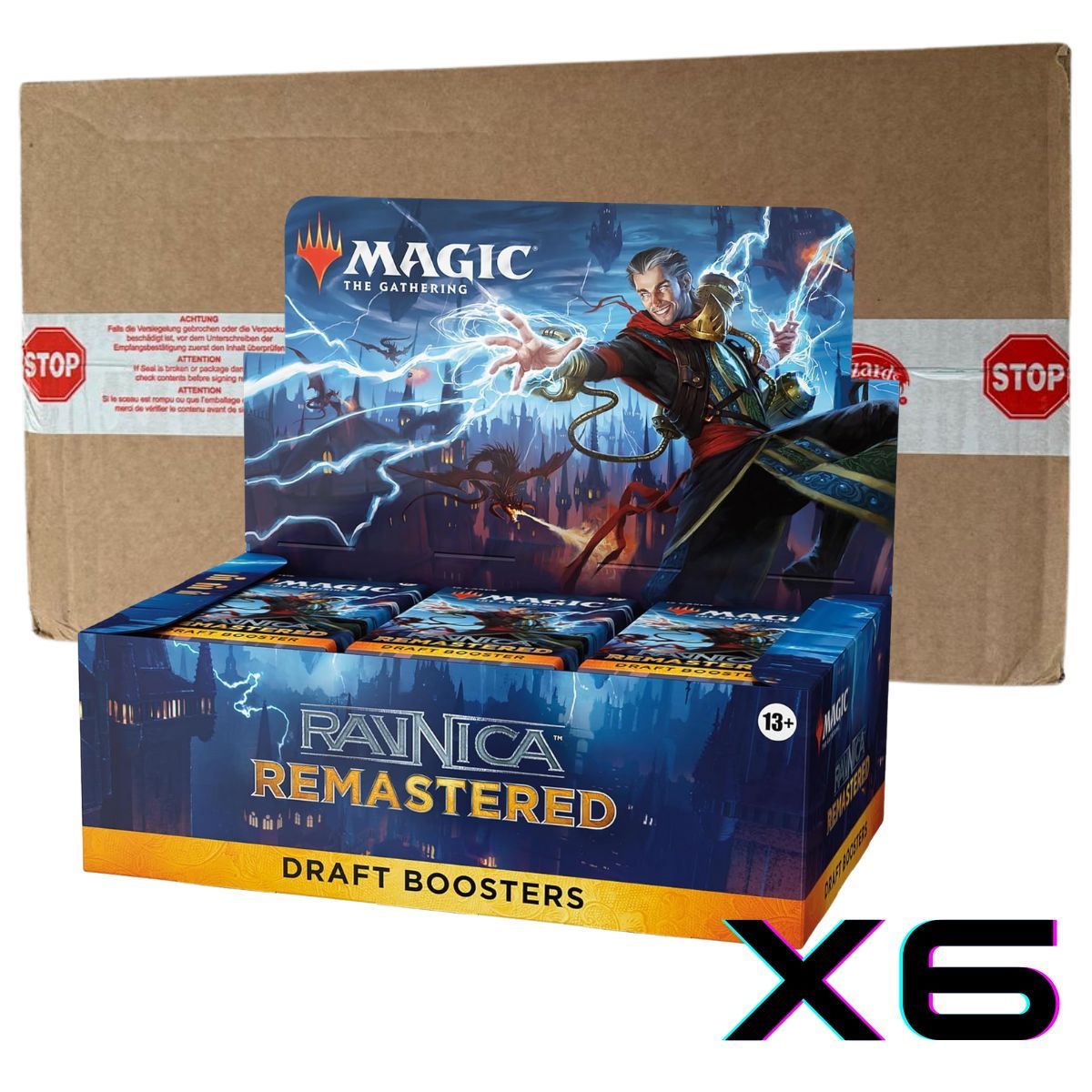 Item Lot von 6 Boxen mit 36 Draft-Boostern – MTG – Ravnica Remastered – DE – Englisch