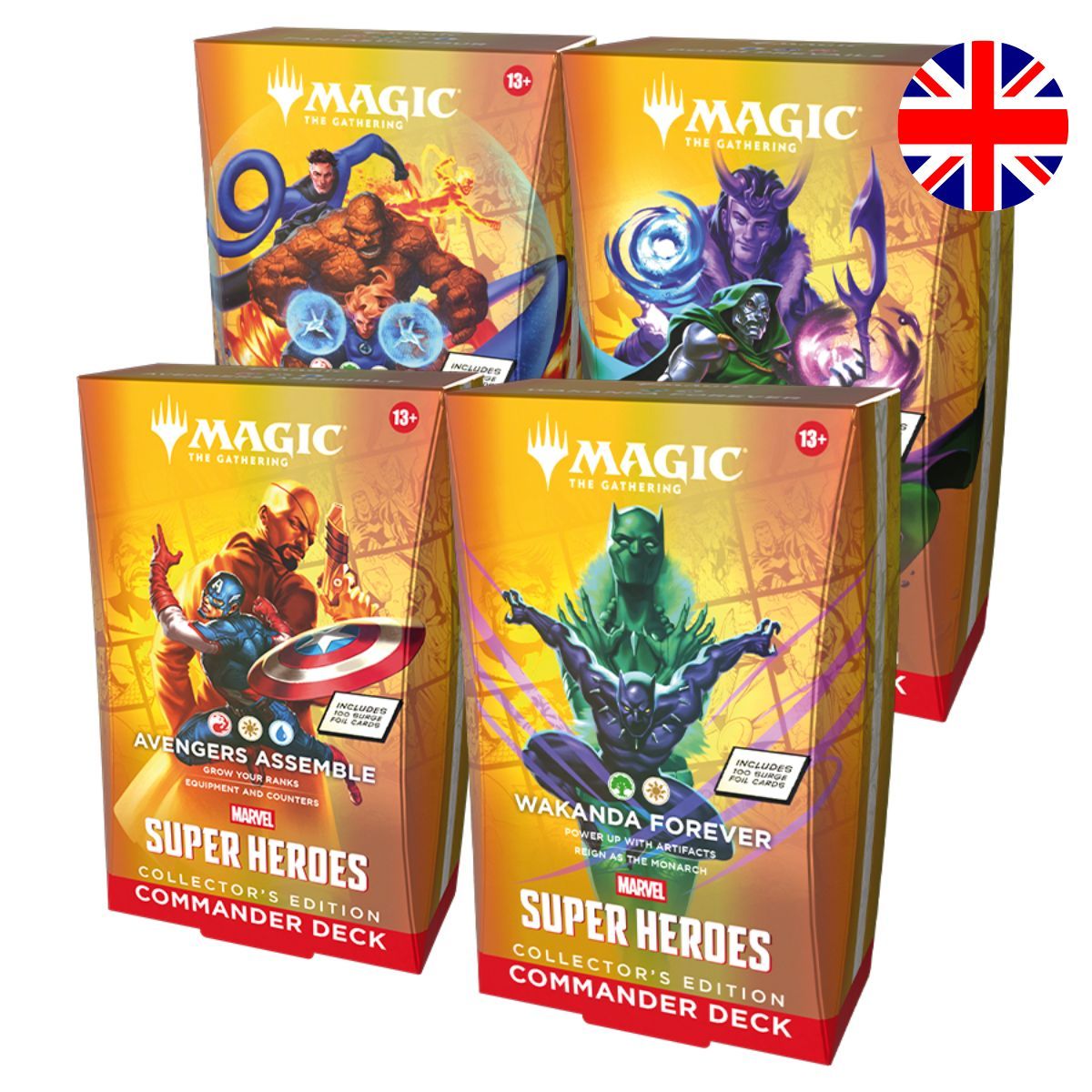 Item Marvel Superhelden – EN – Sammleredition Commander Deck Set mit 4 Decks – Magic: The Gathering – MSH