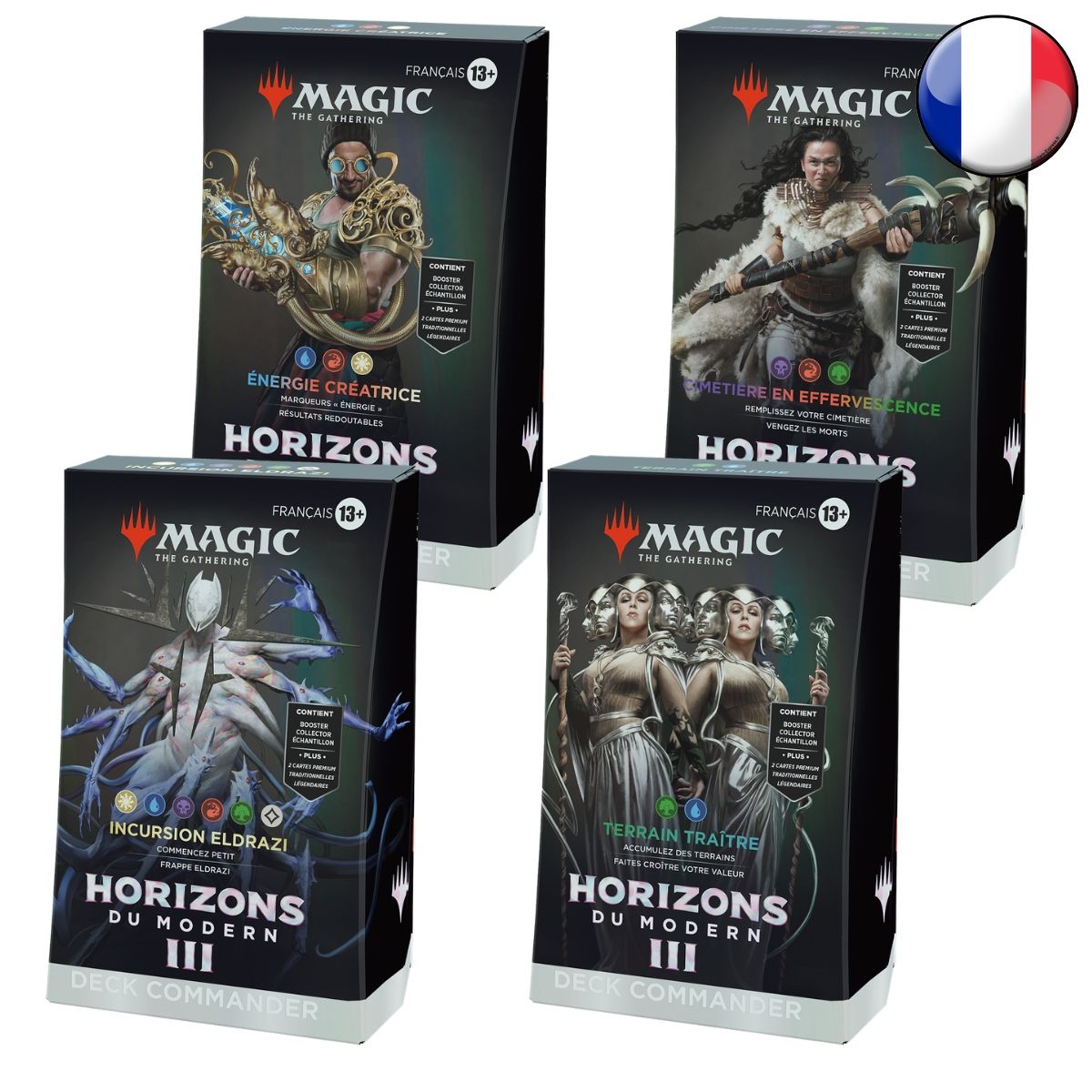 Modern Horizons 3 MH3 – FR – Lot mit 4 Commander-Decks – Magic the Gathering