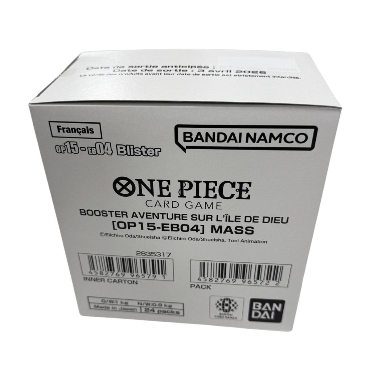 One Piece CG – Schachtel mit 24 Blisterpackungen – [OP15 – EB04] ABENTEUER AUF GOTTES INSEL – FR