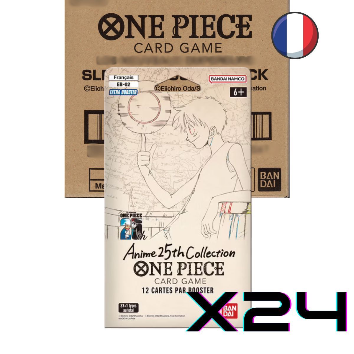 One Piece CG – EB02 – Schachtel mit 24 Boostern in Blisterpackungen – FR