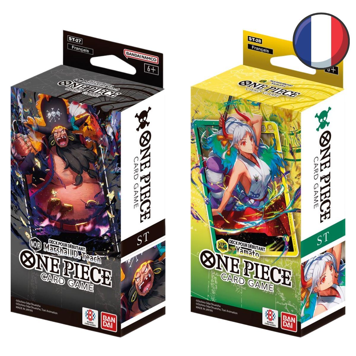 One Piece CG – Set mit 6 Anfängerdecks ST-23 bis ST-28 – FR