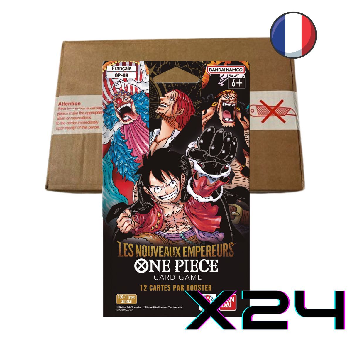 One Piece CG – OP09 – Box mit 24 Boostern in Blisterpackungen – FR