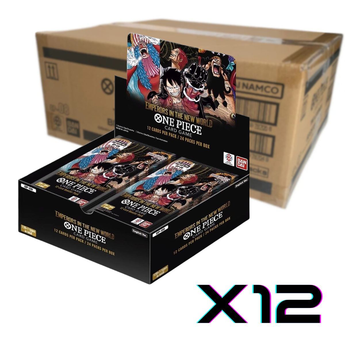 Item One Piece CG – OP09 – Emperors in the New World – Karton mit 12 Boxen mit 24 Boostern – DE