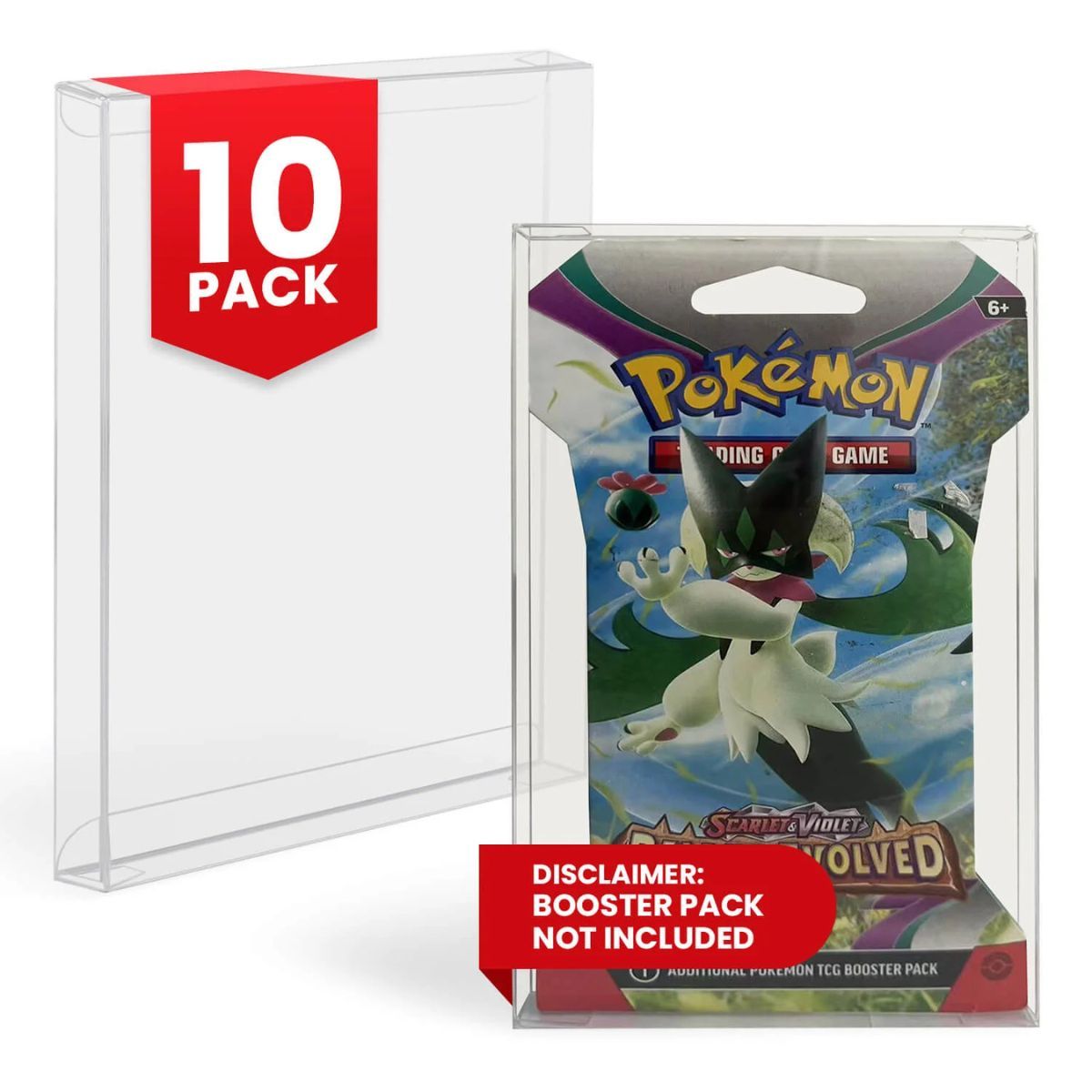 10er-Packung – PET-Schutzhüllen für Pokémon-Boosterpacks – Evoretro