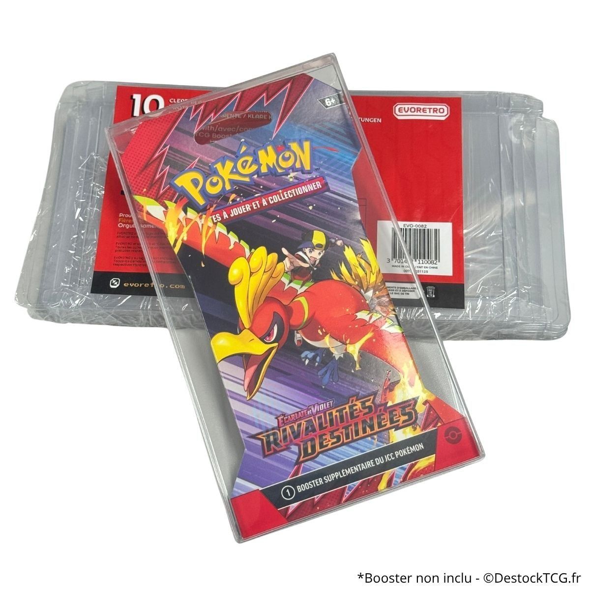10er-Packung – PET-Schutzhüllen für Pokémon-Boosterpacks – Evoretro