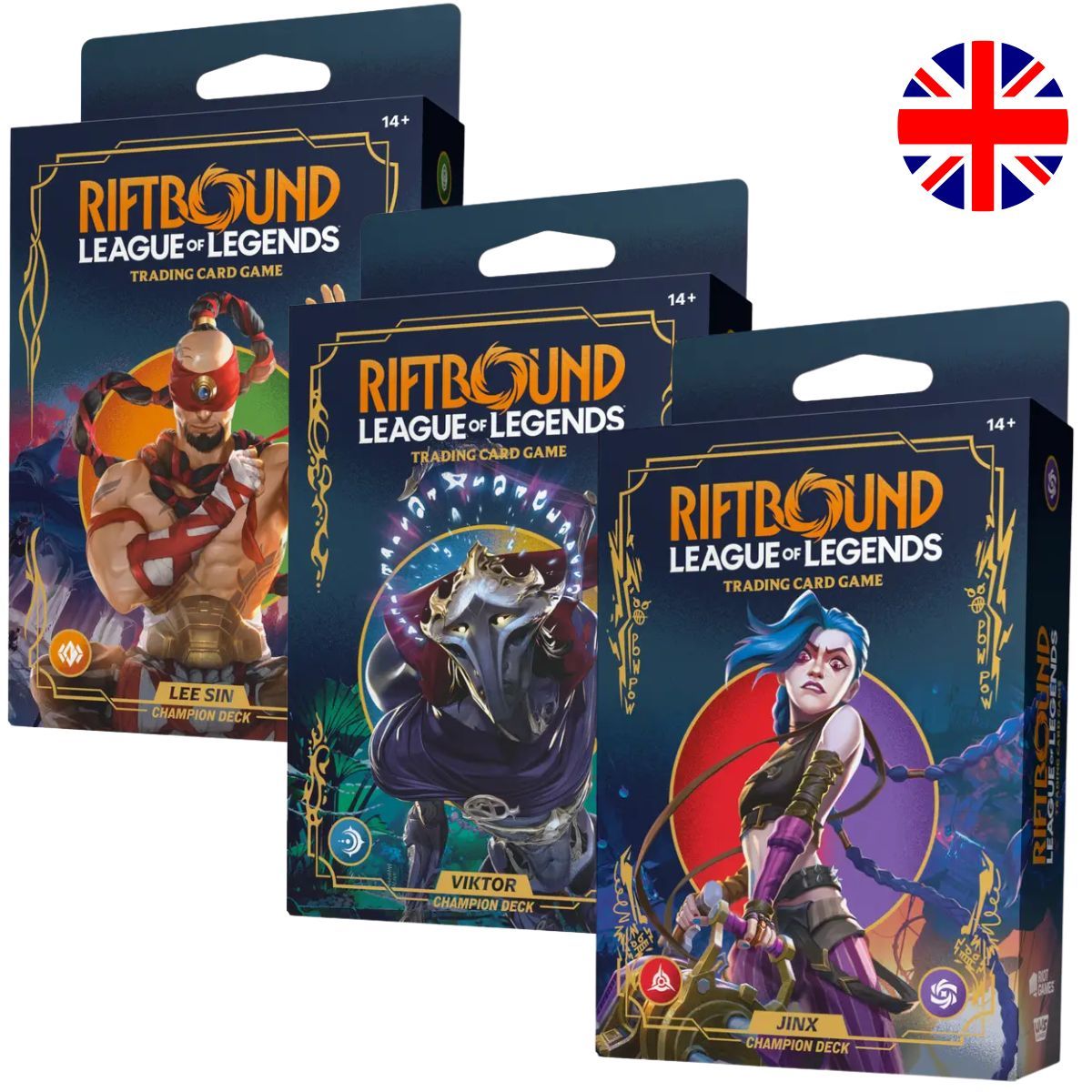 Set 1 Origins – 3er-Pack Champion-Decks – Jinx, Viktor, Lee Sin – EN – Riftbound: LoL TCG