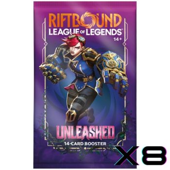 Konvolut von 8 Boostern aus Set 3 Unleashing – 8 Packungen à 14 Karten – FR – Riftbound: LoL TCG