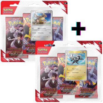 photo Kangurex und Zebkitz Tripack Lot - Schicksalhafte Rivalitäten - FR - [SV10][EV10] - Pokémon