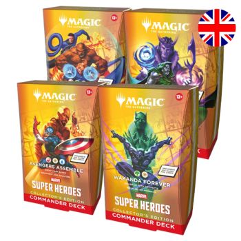 Marvel Superhelden – EN – Sammleredition Commander Deck Set mit 4 Decks – Magic: The Gathering – MSH