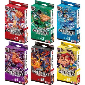 One Piece CG – Anfängerdeck-Set mit 6 Karten (ST-31 bis ST-36) – EN