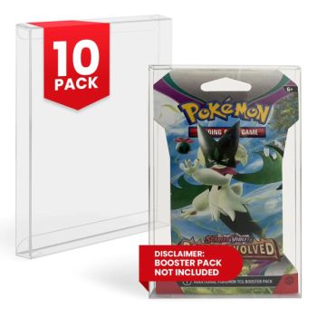 10er-Packung – PET-Schutzhüllen für Pokémon-Boosterpacks – Evoretro