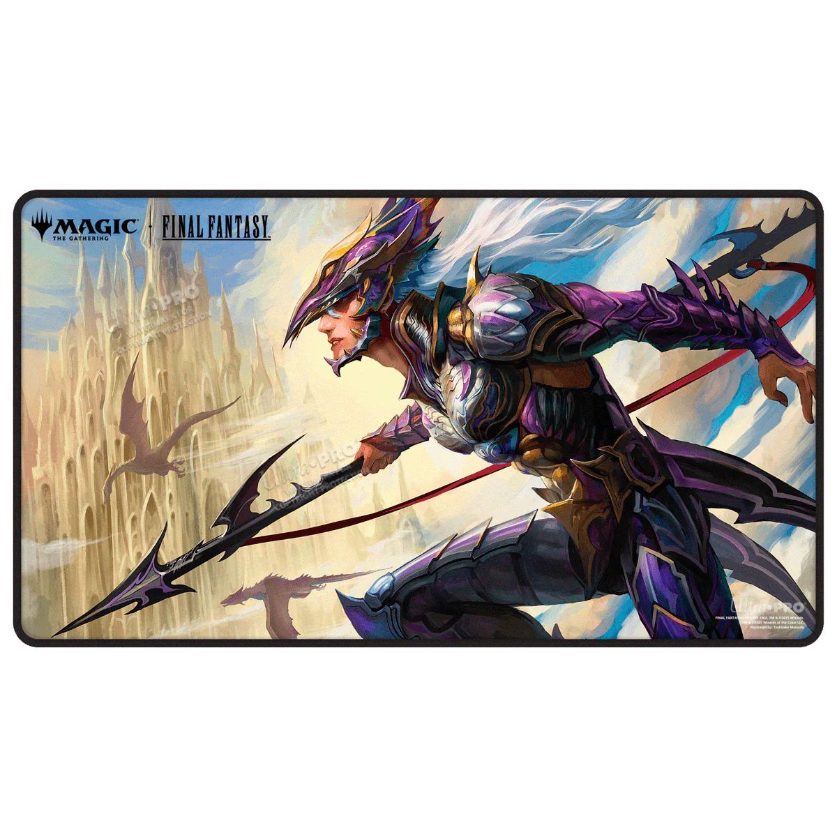 Item Ultrapro – Magic: The Gathering®—FINAL FANTASY™ Kain, Traitorous Dragoon, schwarze Spielmatte mit Nähten
